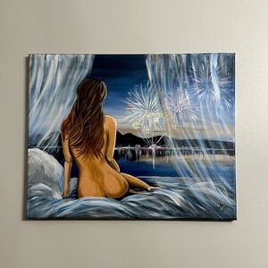 Naked New Years Wall Art/Painting 16x20 Canvas